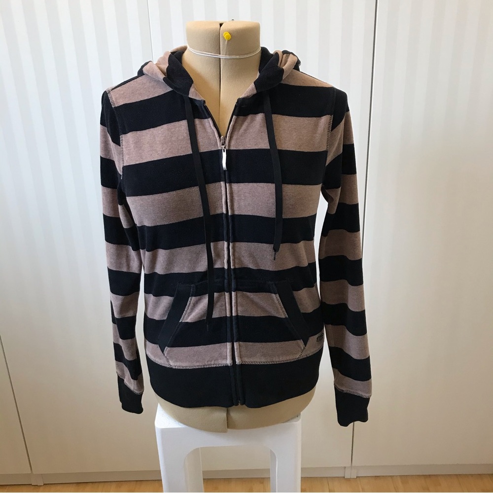 Calvin Klein brown black striped soft warm hoodie Size M